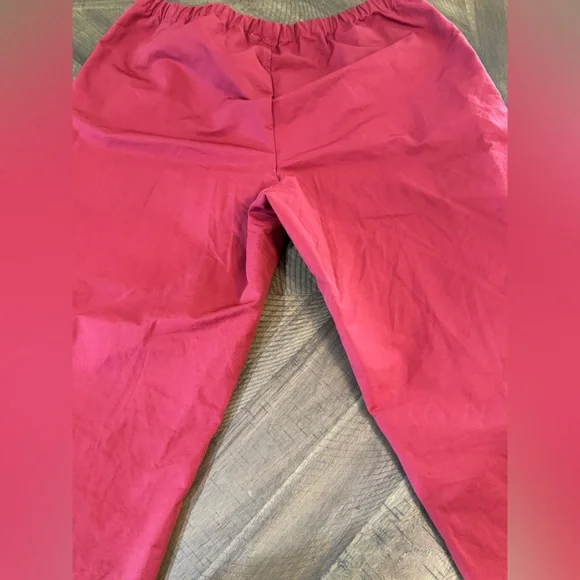 Cali1850 Muted Red Nylon Track Pants with White Stripe Ankle Ties Y2K NWOT - Picture 14 of 15
